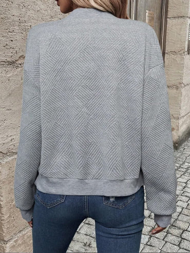 Chic zip-up jacket - long sleeve, 100% polyester - Love Salve 