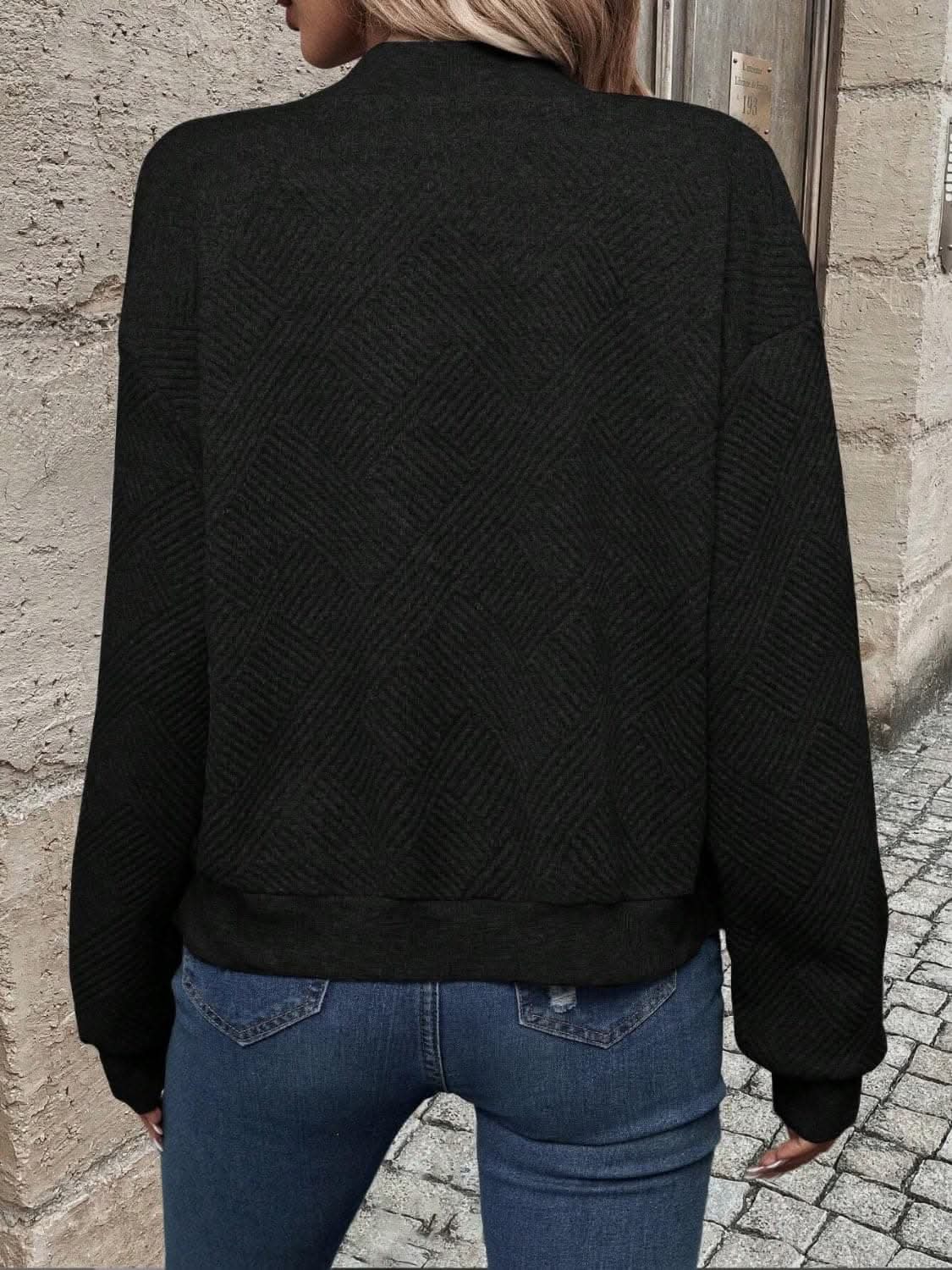 Chic zip-up jacket - long sleeve, 100% polyester - Love Salve 