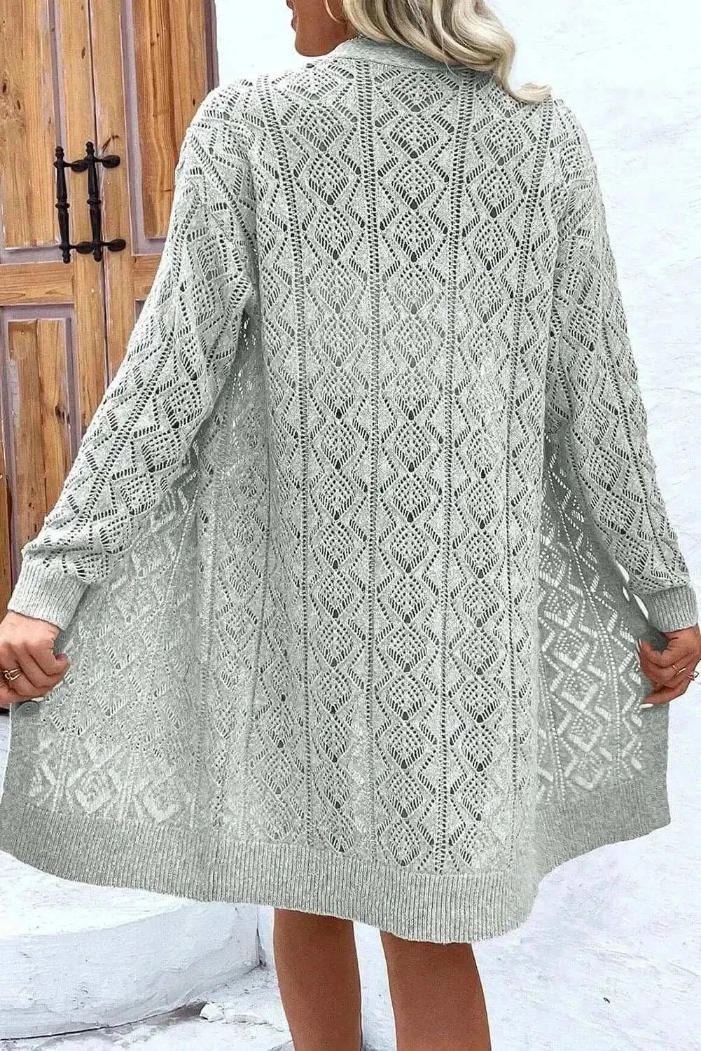Openwork long sleeve cardigan - Love Salve 