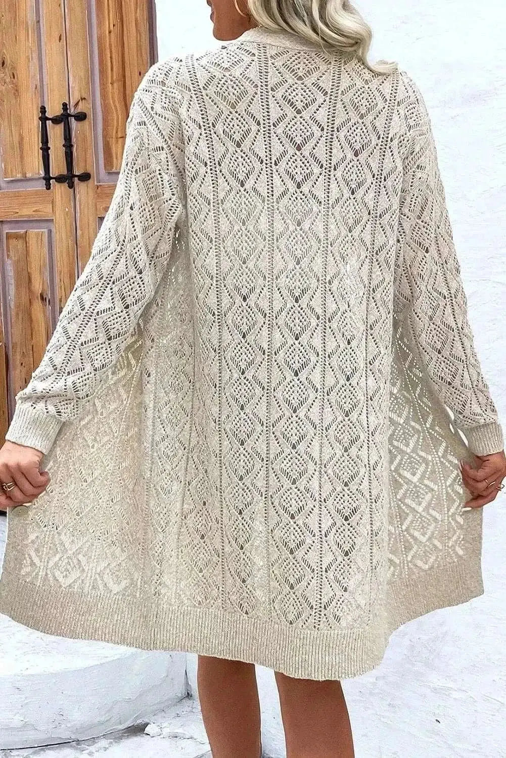 Openwork long sleeve cardigan - Love Salve 