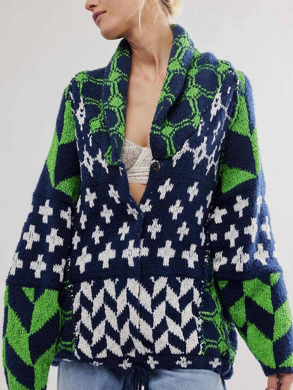 Chic long sleeve button-up cardigan - Love Salve 