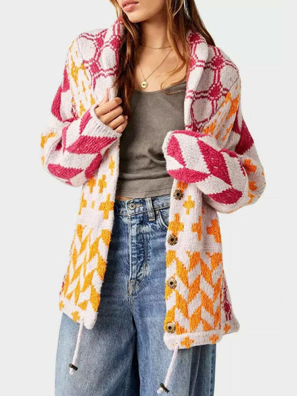 Chic long sleeve button-up cardigan - Love Salve 