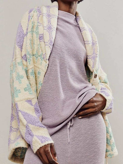 Chic long sleeve button-up cardigan - Love Salve 