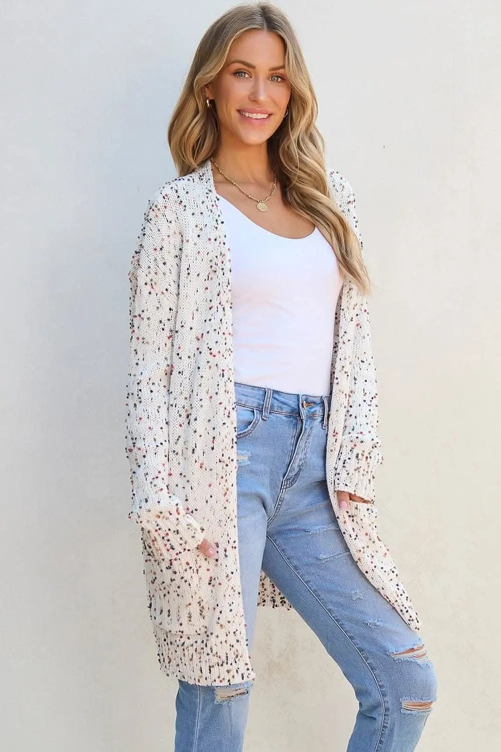 Cozy cardigan with pockets, soft blend - Love Salve 