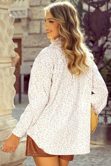 Leopard print shoulder jacket - Love Salve 