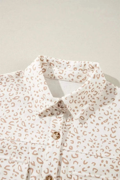 Leopard print shoulder jacket - Love Salve 