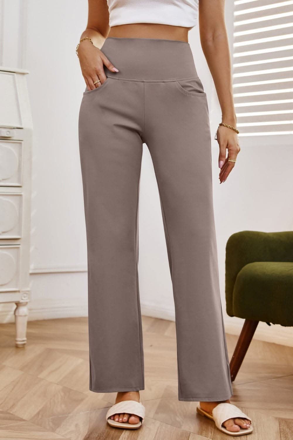 Chic high-waisted wide-leg pants - Love Salve 