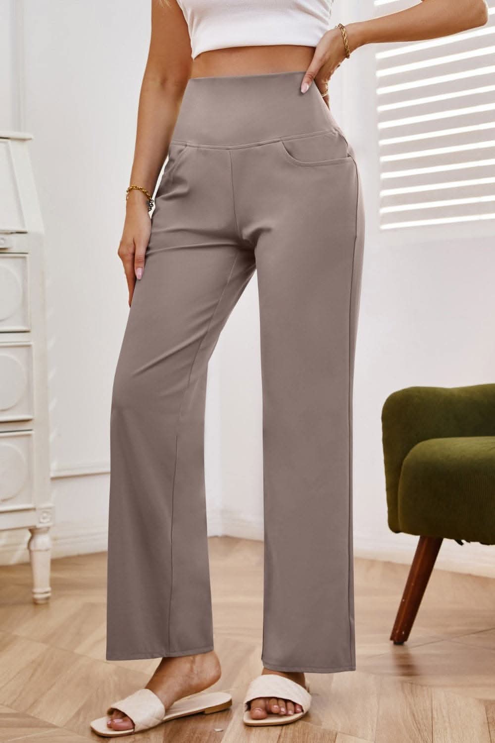 Chic high-waisted wide-leg pants - Love Salve 