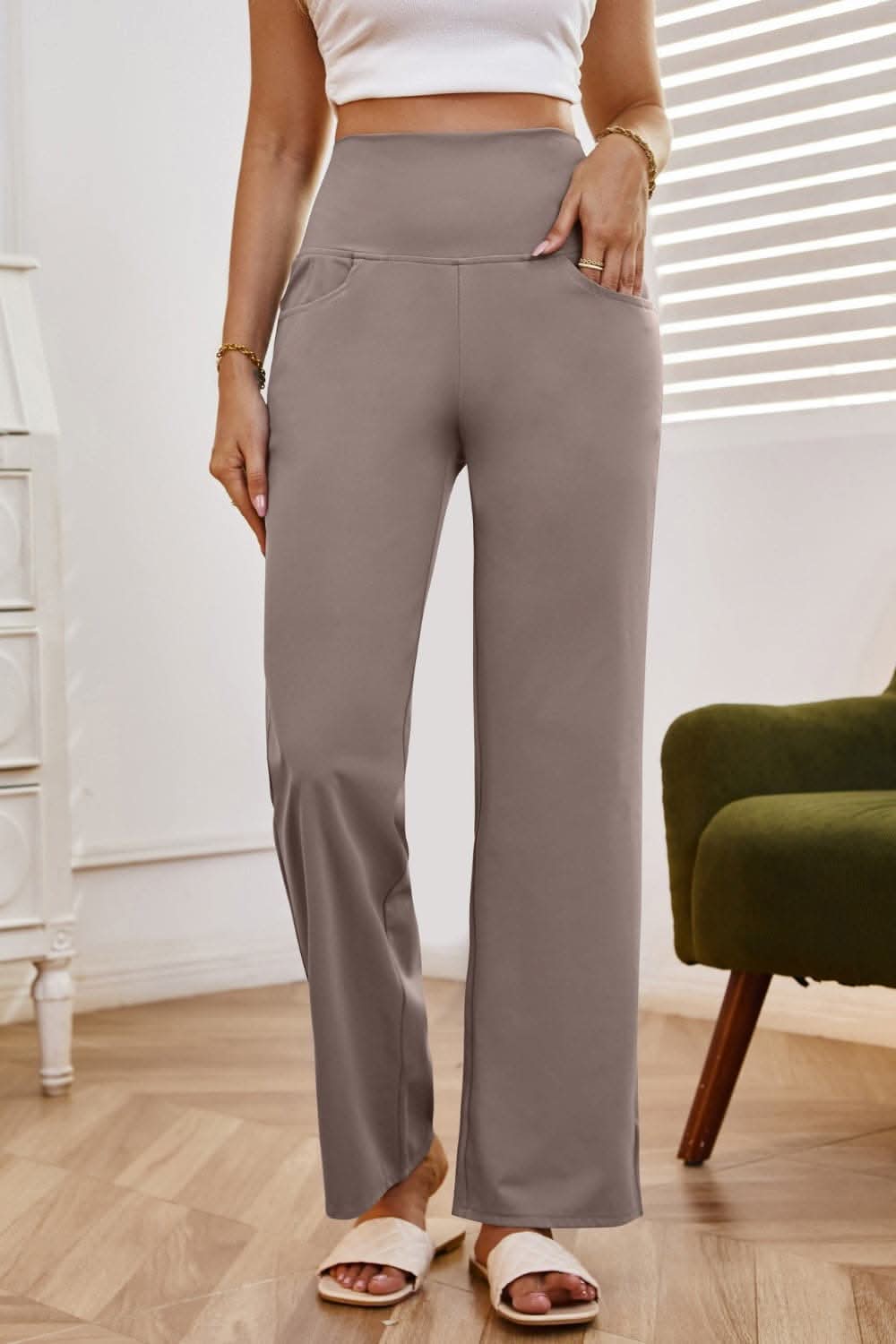 Chic high-waisted wide-leg pants - Love Salve 