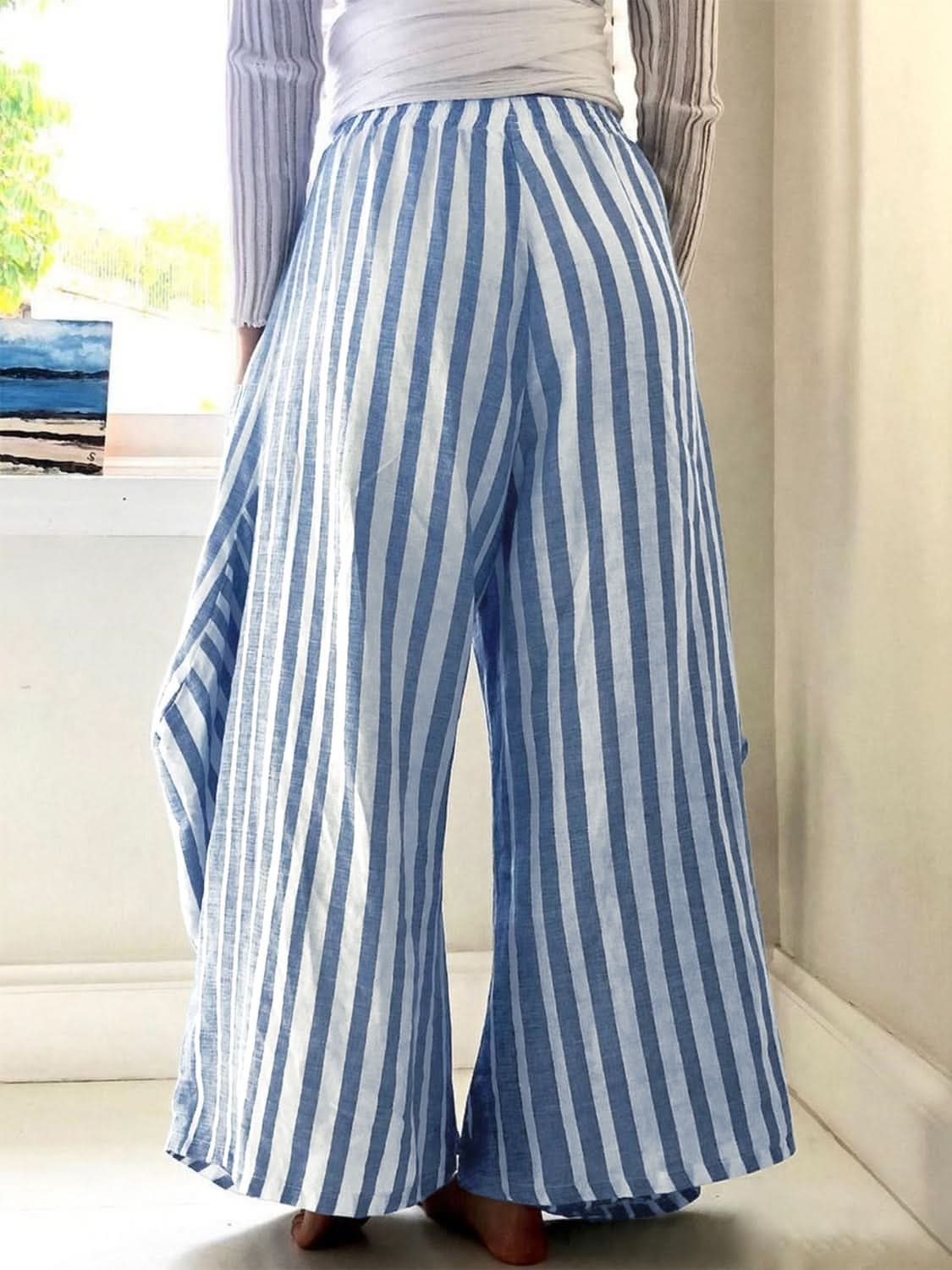 Chic striped wide-leg pants 