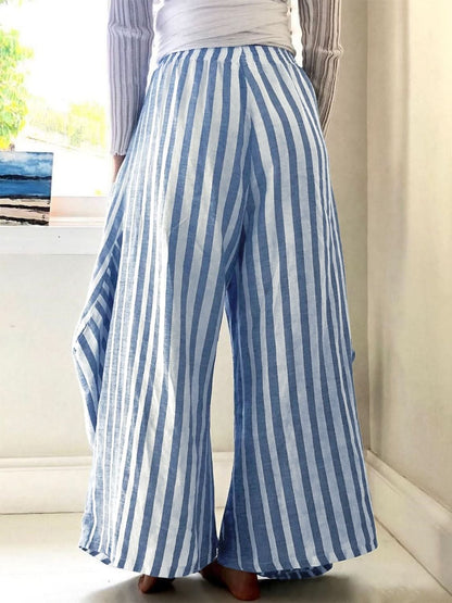 Chic striped wide-leg pants 