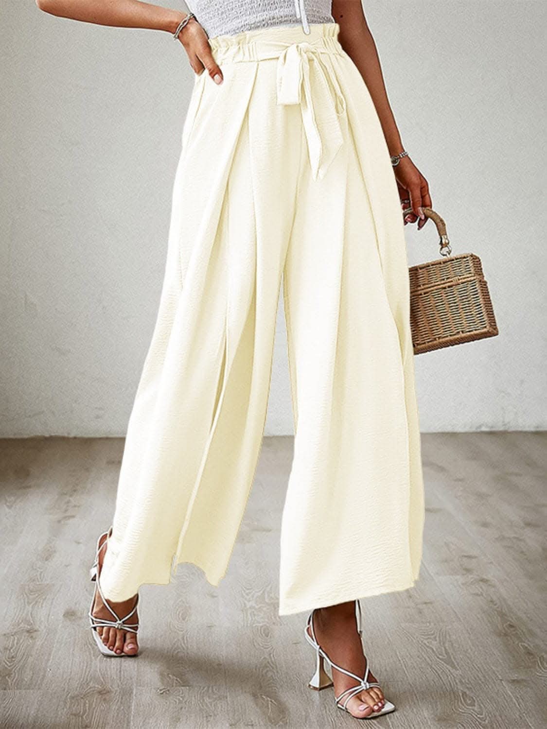 Chic tie-front wide-leg pants - Love Salve 