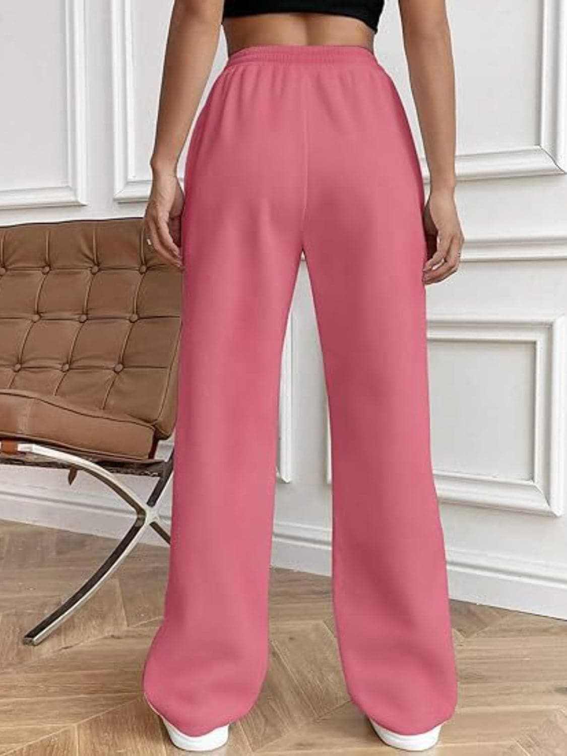 Drawstring wide-leg trousers with pockets - Love Salve 