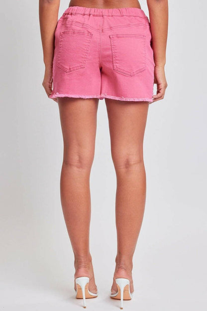 Effortlessly Chic Drawstring Denim Shorts with Raw Hem for a Stylish Edge - Love Salve 