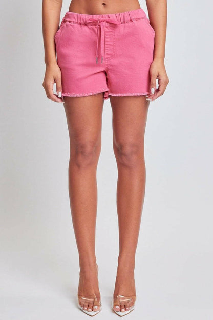 Effortlessly Chic Drawstring Denim Shorts with Raw Hem for a Stylish Edge - Love Salve 