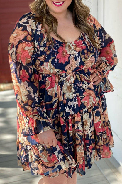 Smocked Print Long Sleeve Plus Size DressSmocked Print Long Sleeve Plus Size Dress
 Step up your fashion game and embrace elegance with our Smocked Print Long Sleeve Plus Size Dress. This stunning dress is Love Salve Smocked Print Long Sleeveplus