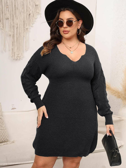 Cozy Oversized Long Sleeve Knit Dress for Curvy WomenStay Stylish and Comfortable in Our Cozy Oversized Long Sleeve Knit Dress
 Indulge in the perfect blend of style and comfort with our Cozy Oversized Long Sleeve KnitLove Salve Cozy Oversized Long Sleeve Knit Dressplus