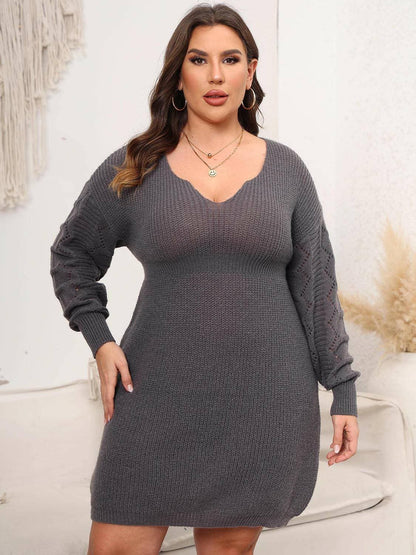 Cozy Oversized Long Sleeve Knit Dress for Curvy WomenStay Stylish and Comfortable in Our Cozy Oversized Long Sleeve Knit Dress
 Indulge in the perfect blend of style and comfort with our Cozy Oversized Long Sleeve KnitLove Salve Cozy Oversized Long Sleeve Knit Dressplus