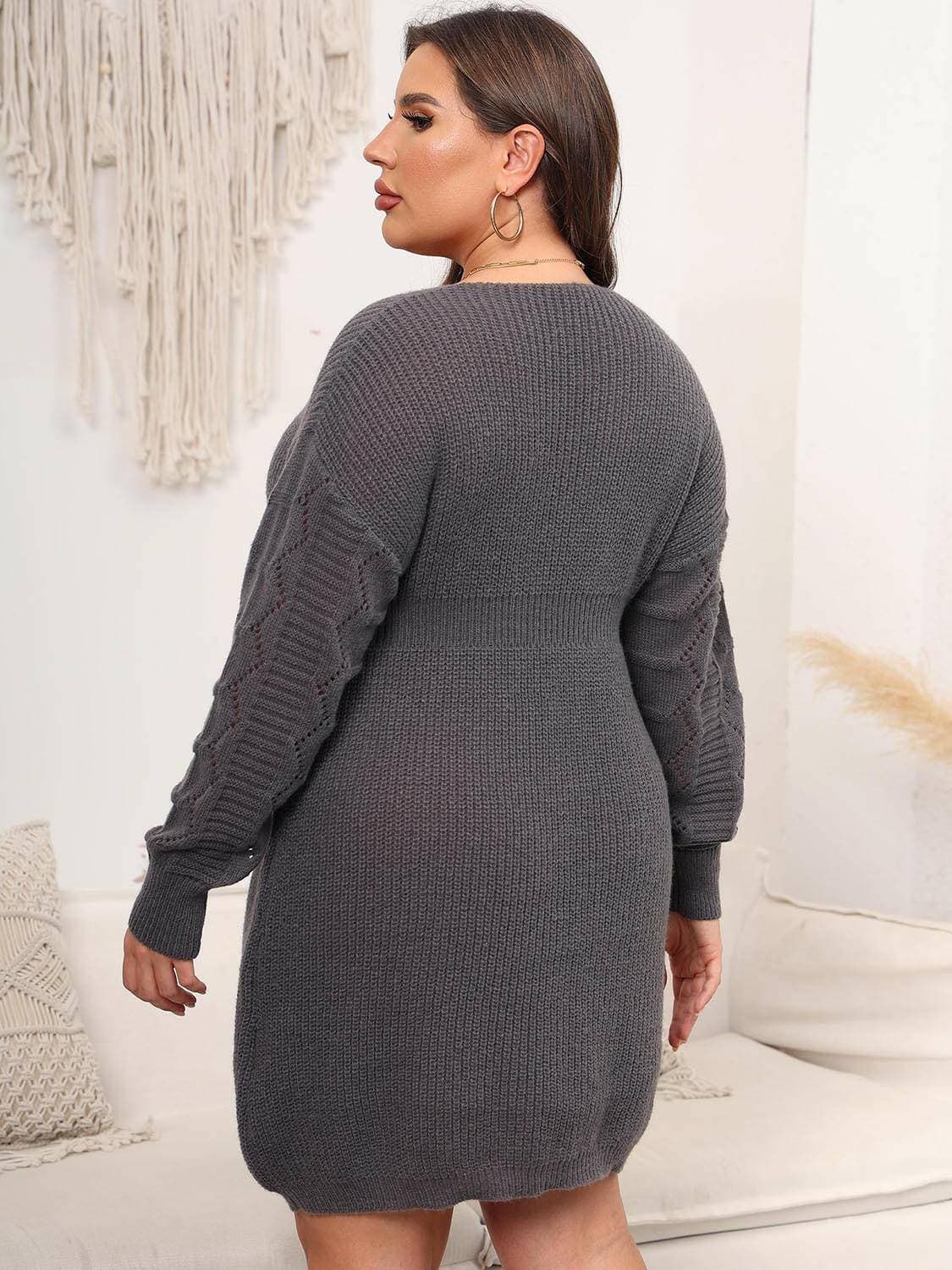 Cozy Oversized Long Sleeve Knit Dress for Curvy WomenStay Stylish and Comfortable in Our Cozy Oversized Long Sleeve Knit Dress
 Indulge in the perfect blend of style and comfort with our Cozy Oversized Long Sleeve KnitLove Salve Cozy Oversized Long Sleeve Knit Dressplus