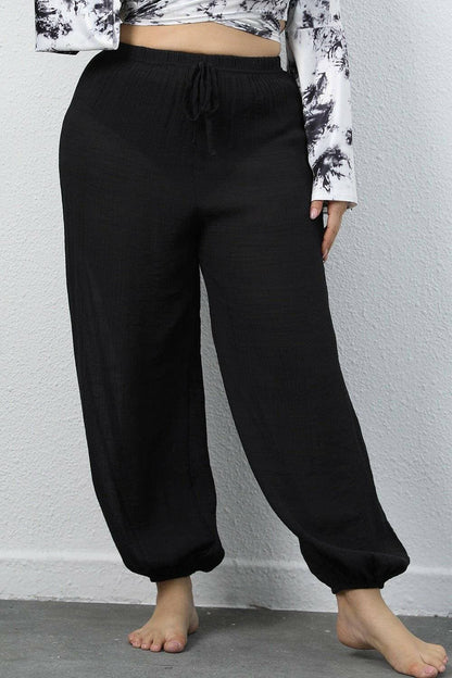 Drawstring Jogger Pants for Curvy FiguresDrawstring Jogger Pants for Curvy Figures
 Upgrade your style and embrace comfort with our Drawstring Jogger Pants tailored for curvy figures. Elevate your casual enLove Salve Drawstring Jogger Pantsplus