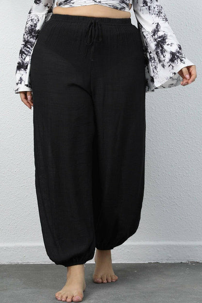 Drawstring Jogger Pants for Curvy FiguresDrawstring Jogger Pants for Curvy Figures
 Upgrade your style and embrace comfort with our Drawstring Jogger Pants tailored for curvy figures. Elevate your casual enLove Salve Drawstring Jogger Pantsplus