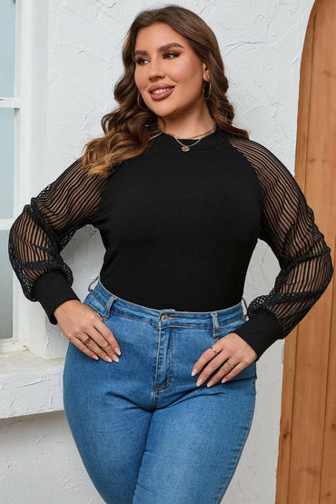 Extended Size Sheer Long Sleeve TopExtended Size Sheer Long Sleeve Top
 Indulge in Effortless Elegance with our Extended Size Sheer Long Sleeve Top!
 
 
Basic Yet Chic: Elevate your look with a touch Love Salve Extended Size Sheer Long Sleeve Topplus