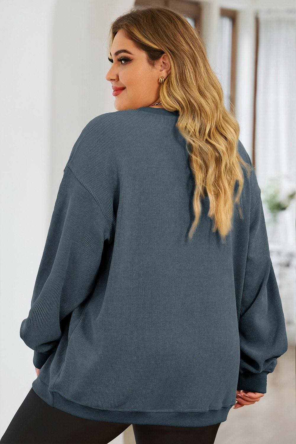 Heart Patterned Plus Size Ribbed Round Neck SweatshirtHeart Patterned Plus Size Ribbed Round Neck Sweatshirt
 Upgrade your style and embrace comfort with our Heart Patterned Plus Size Ribbed Round Neck Sweatshirt. StandLove Salve Size Ribbed Round Neck Sweatshirtplus