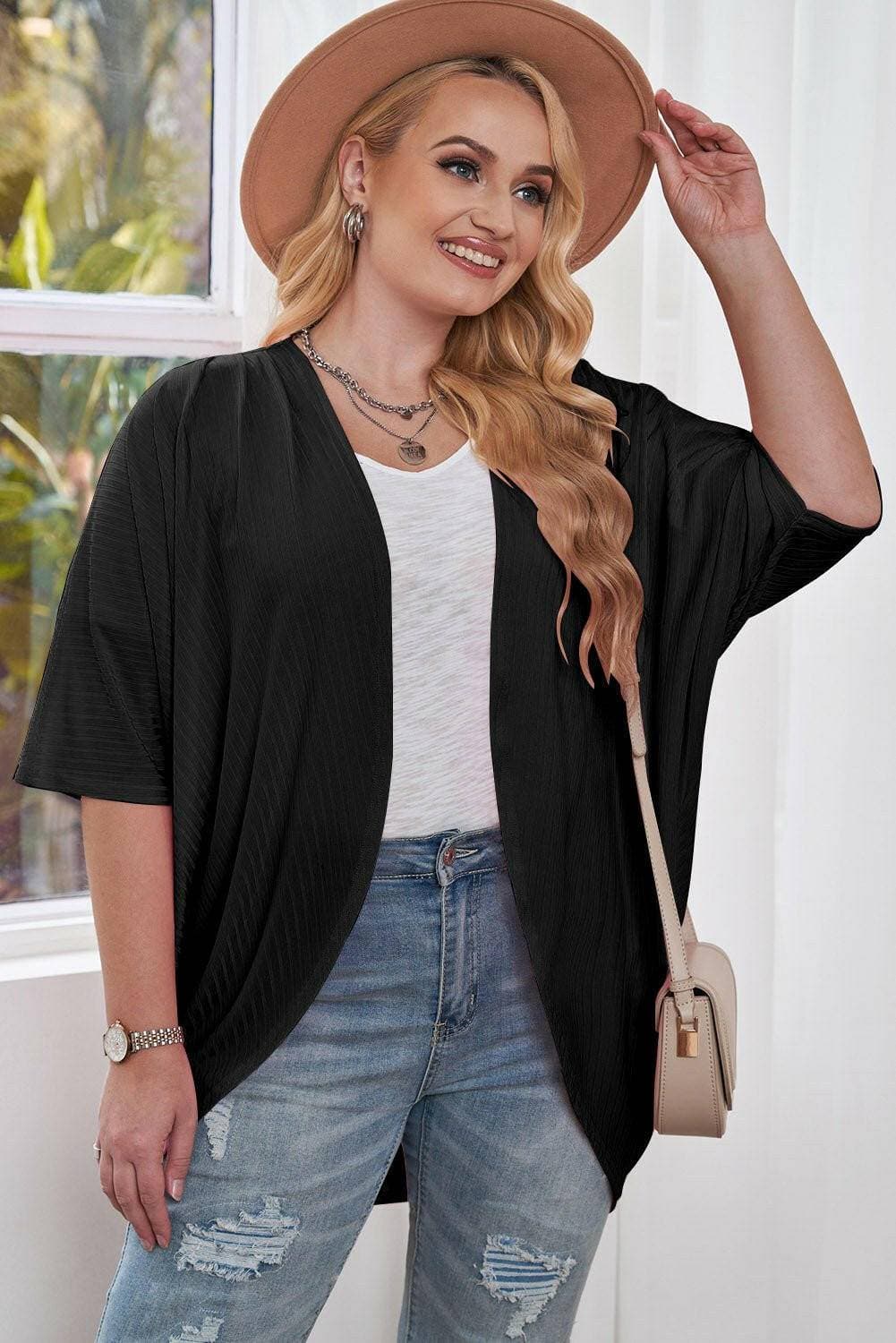 Ribbed Cocoon Plus Size Sheer Cover-UpUpgrade Your Poolside Glam with the Ribbed Cocoon Plus Size Sheer Cover-Up
 
 
Style: Elevate your beach look with this chic and versatile cover-up.
 
Sheer: The perLove Salve Size Sheer Cover-plus