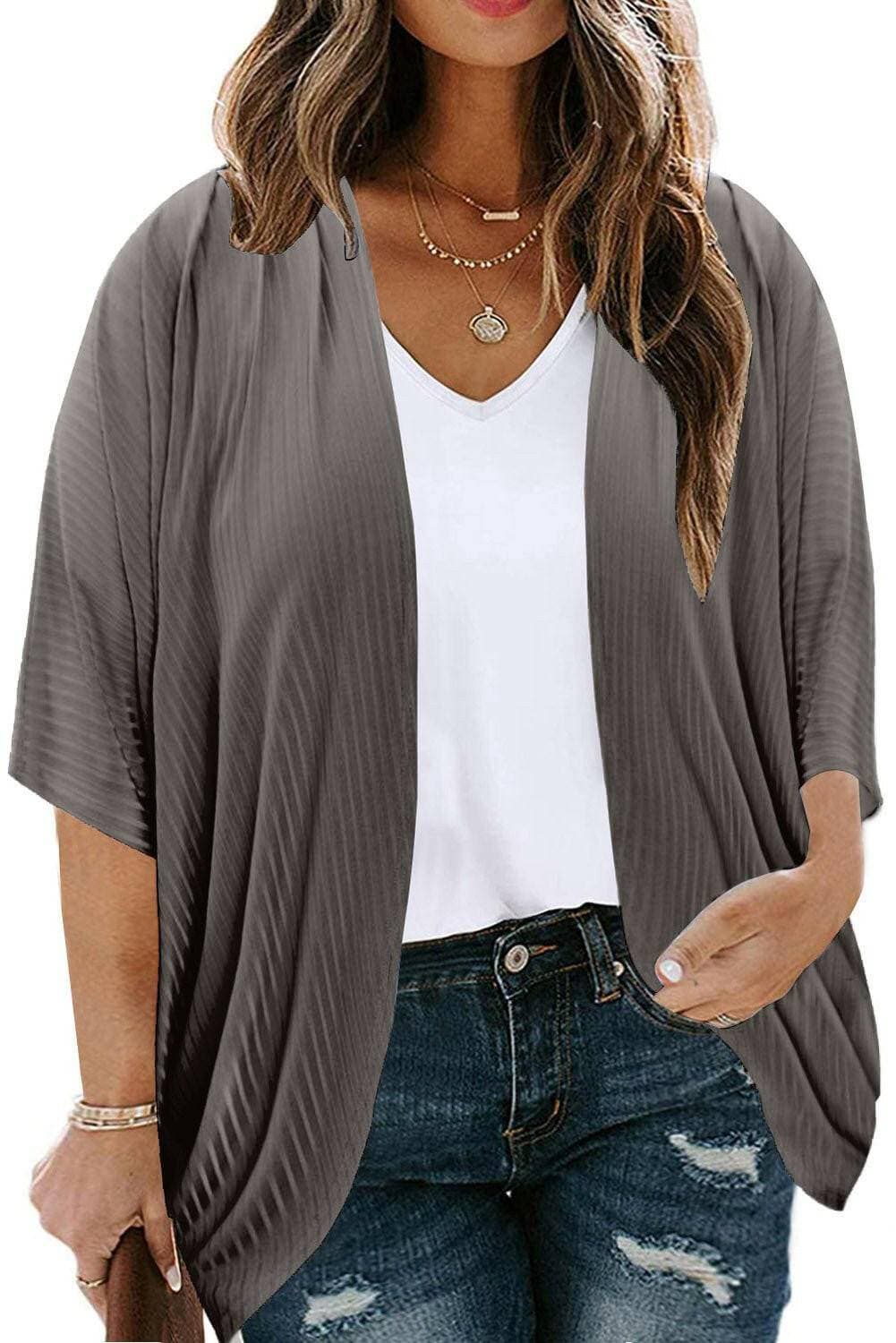 Ribbed Cocoon Plus Size Sheer Cover-UpUpgrade Your Poolside Glam with the Ribbed Cocoon Plus Size Sheer Cover-Up
 
 
Style: Elevate your beach look with this chic and versatile cover-up.
 
Sheer: The perLove Salve Size Sheer Cover-plus