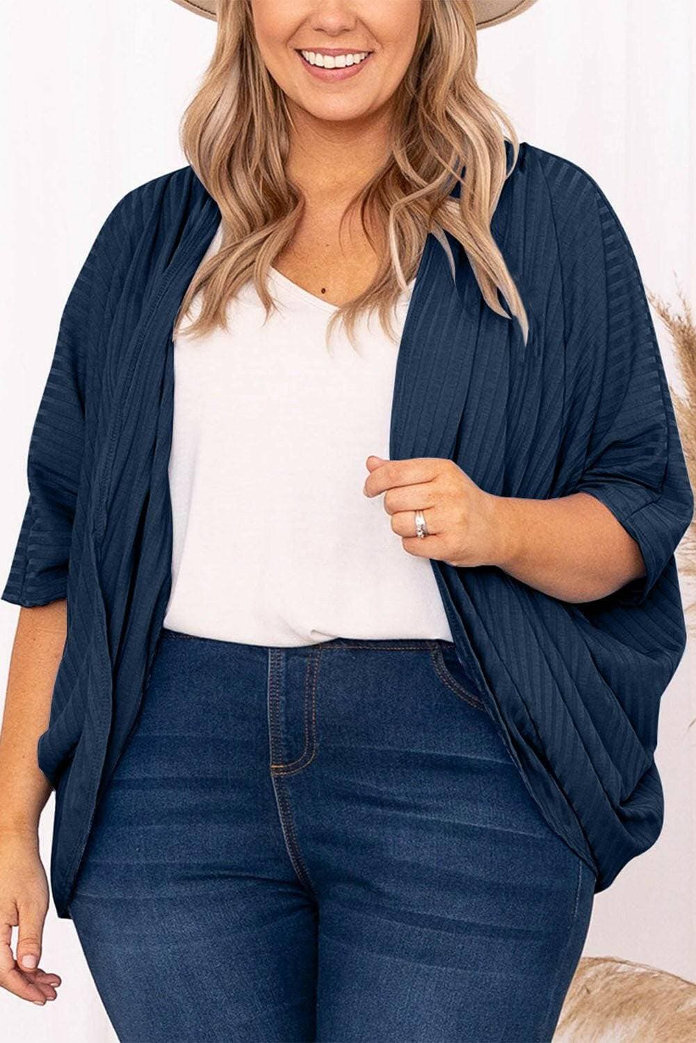 Ribbed Cocoon Plus Size Sheer Cover-UpUpgrade Your Poolside Glam with the Ribbed Cocoon Plus Size Sheer Cover-Up
 
 
Style: Elevate your beach look with this chic and versatile cover-up.
 
Sheer: The perLove Salve Size Sheer Cover-plus