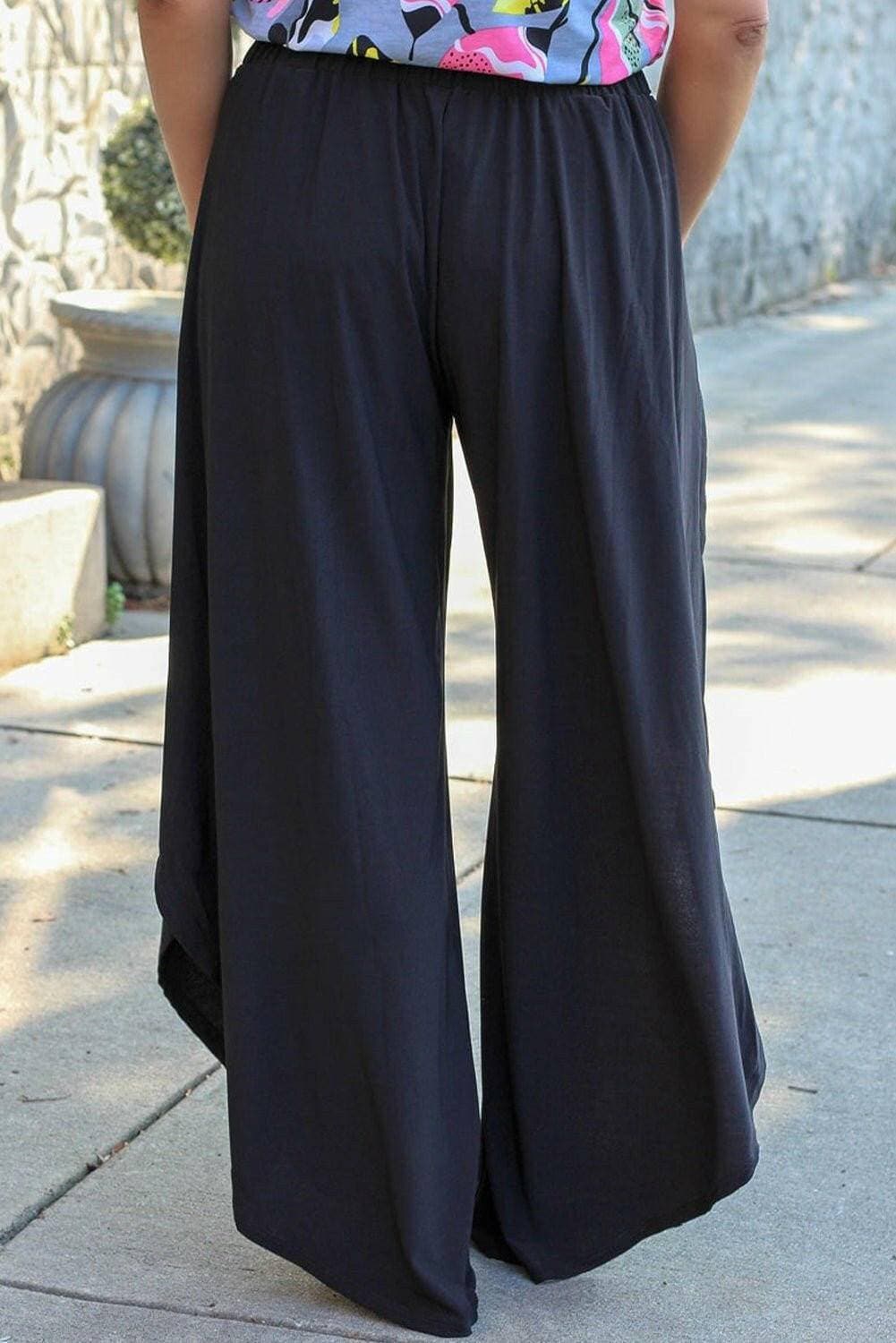 Trendy Plus Size Wide Leg Pants with Front TieUpgrade Your Style with Trendy Plus Size Wide Leg Pants
 Step up your fashion game with our Trendy Plus Size Wide Leg Pants featuring a chic front tie detail. These Love Salve Size Wide Leg Pantsplus