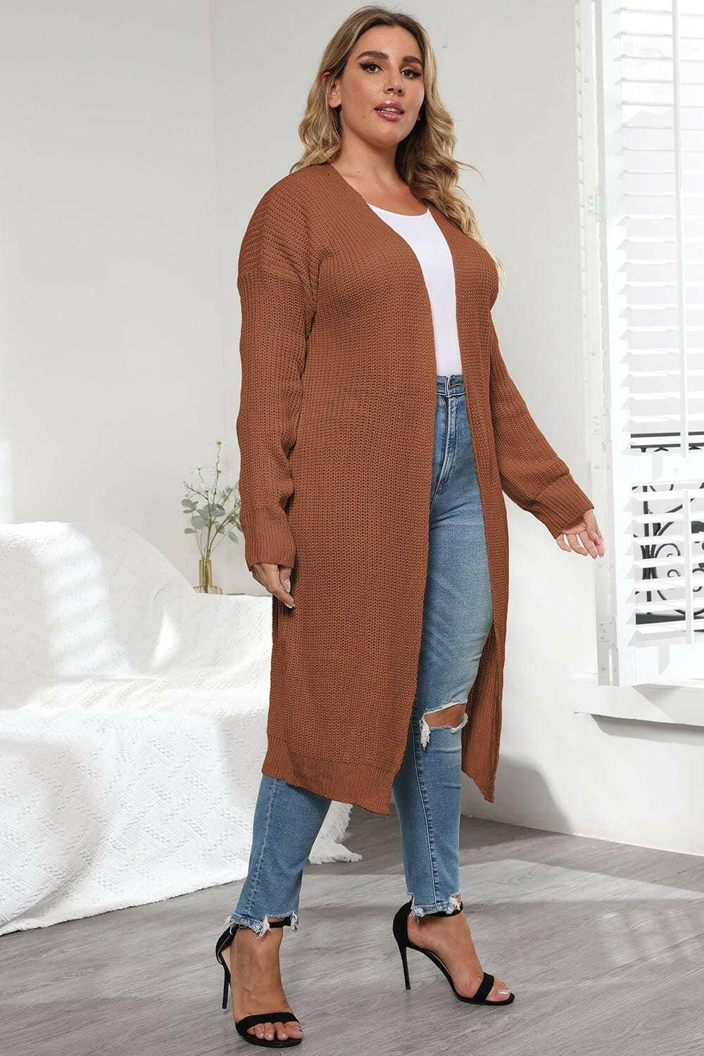 Cozy Oversized Knit CardiganWrap Yourself in Ultimate Comfort with Our Cozy Oversized Knit Cardigan
 Indulge in the luxurious warmth and style of our Cozy Oversized Knit Cardigan. Crafted from Love Salve Cozy Oversized Knit Cardiganplus