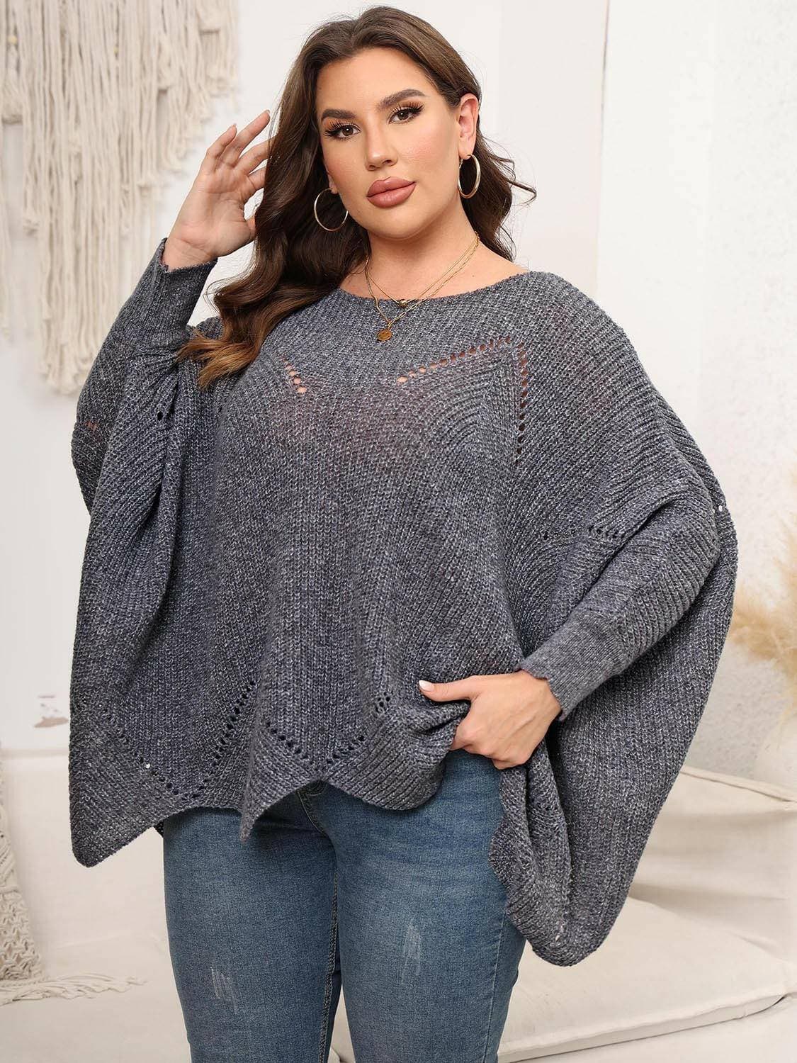 Cozy Batwing Sleeve Plus Size SweaterUpgrade Your Cozy Style with our Batwing Sleeve Plus Size Sweater!
 Experience ultimate comfort and chic fashion with our Cozy Batwing Sleeve Plus Size Sweater. CrafLove Salve Cozy Batwing Sleeveplus