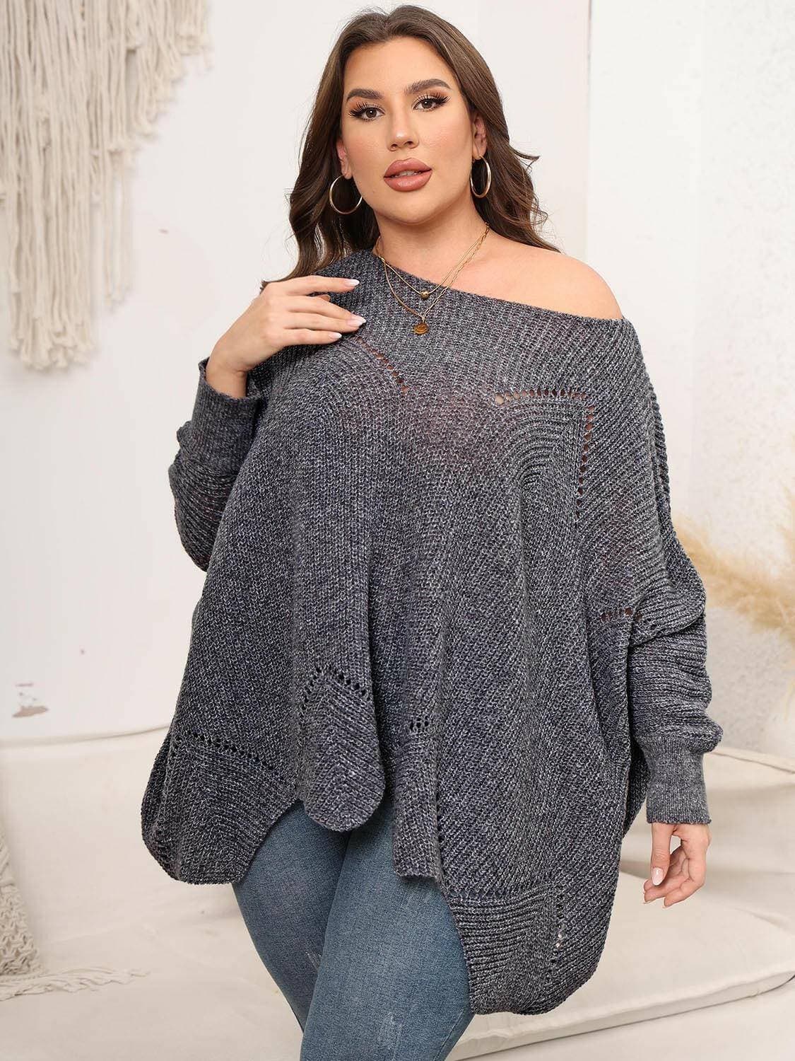 Cozy Batwing Sleeve Plus Size SweaterUpgrade Your Cozy Style with our Batwing Sleeve Plus Size Sweater!
 Experience ultimate comfort and chic fashion with our Cozy Batwing Sleeve Plus Size Sweater. CrafLove Salve Cozy Batwing Sleeveplus