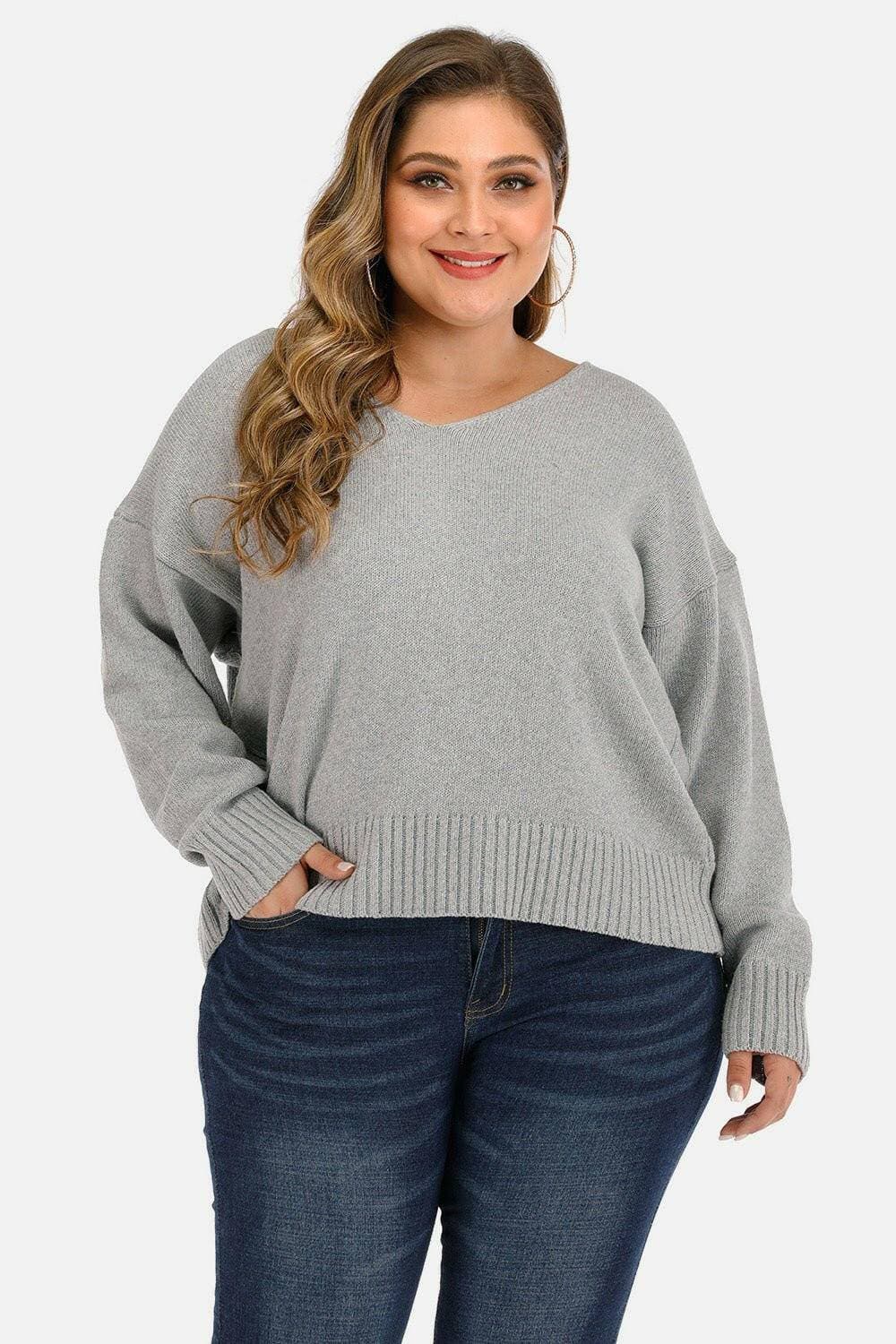 Cozy V-Neck Oversized SweaterExperience Ultimate Comfort in Our Cozy V-Neck Oversized Sweater
 
 
Stay Stylish: This sweater offers a basic yet trendy style that you can effortlessly mix and matLove Salve -Neck Oversized Sweaterplus