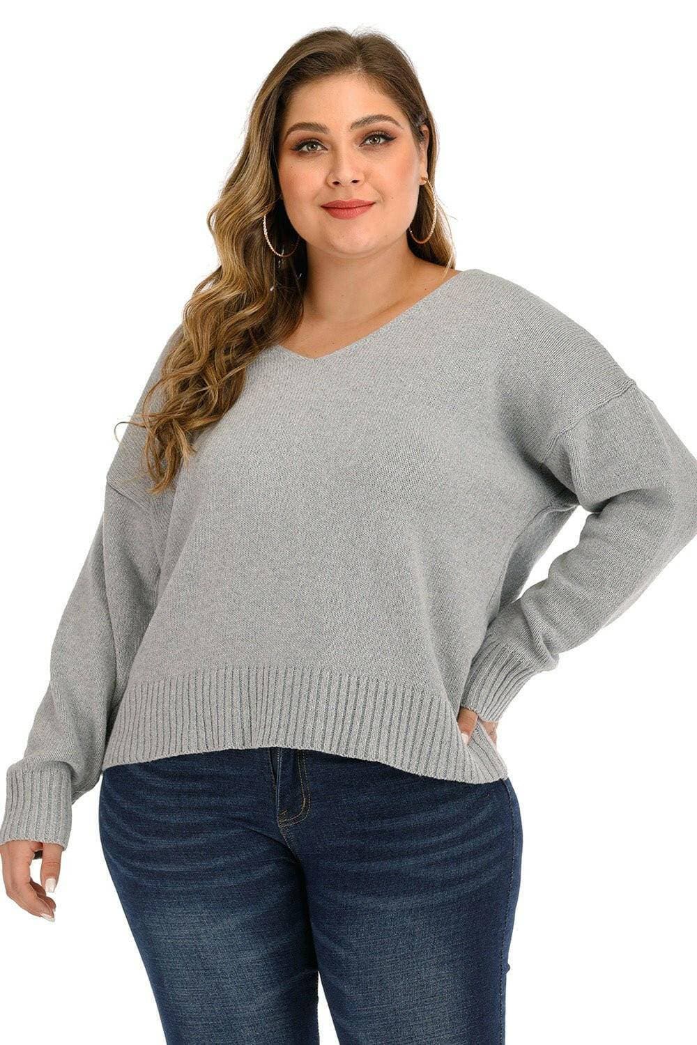 Cozy V-Neck Oversized SweaterExperience Ultimate Comfort in Our Cozy V-Neck Oversized Sweater
 
 
Stay Stylish: This sweater offers a basic yet trendy style that you can effortlessly mix and matLove Salve -Neck Oversized Sweaterplus