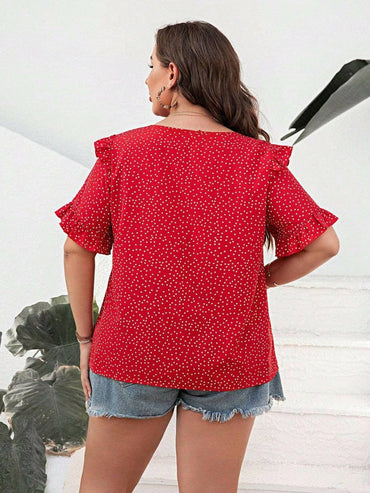 Curvy Chic Polka Dot Bell Sleeve BlouseCurvy Chic Polka Dot Bell Sleeve Blouse
 Indulge in Effortless Elegance with Our Curvy Chic Polka Dot Bell Sleeve Blouse
 Main Features:
 
 
Chic Design: Embrace youLove Salve Curvy Chic Polka Dot Bell Sleeve Blouseplus