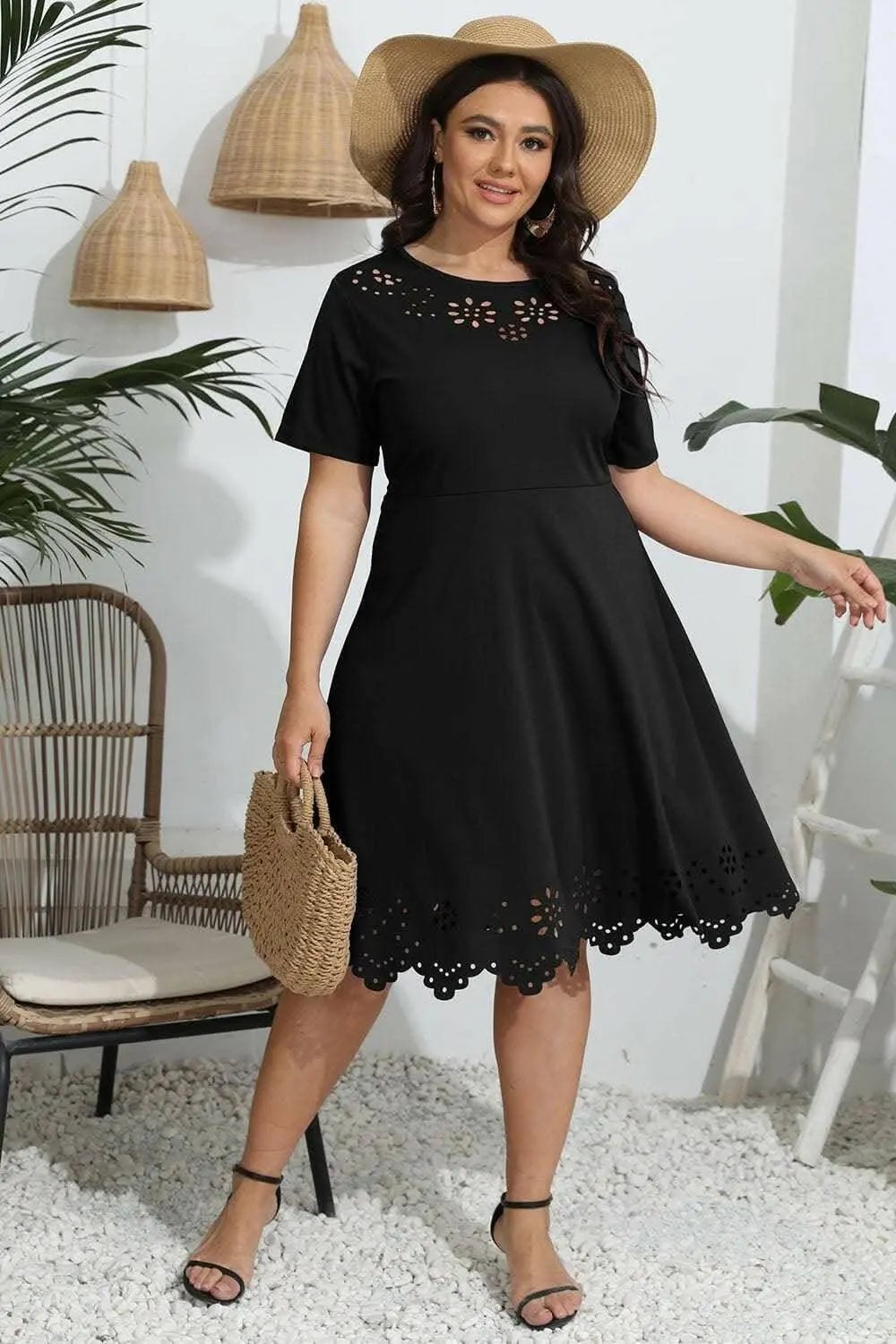 Elegant plus size sheer dress - Love Salve 
