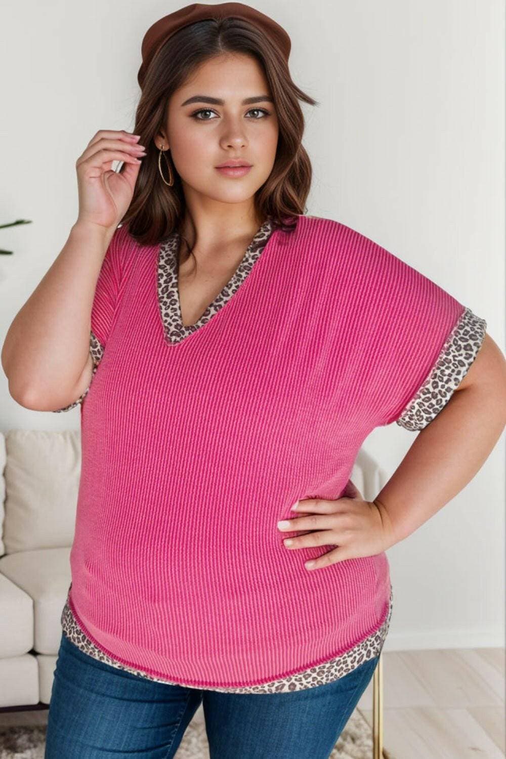 Leopard Print V-Neck Plus Size Tunic TeeUpgrade Your Wardrobe with Style: Leopard Print V-Neck Plus Size Tunic Tee
 
 
Unleash Your Wild Side: Stand out in this Leopard Print V-Neck Tunic Tee, a perfect blLove Salve Size Tunic Teeplus