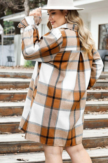 Plaid Button Up Shirt Dress for Curvy FashionistasUpgrade Your Style with the Plaid Button Up Shirt Dress
 Embrace sophistication and versatility with our Plaid Button Up Shirt Dress tailored for curvy fashionistas.Love Salve Plaid Buttonplus