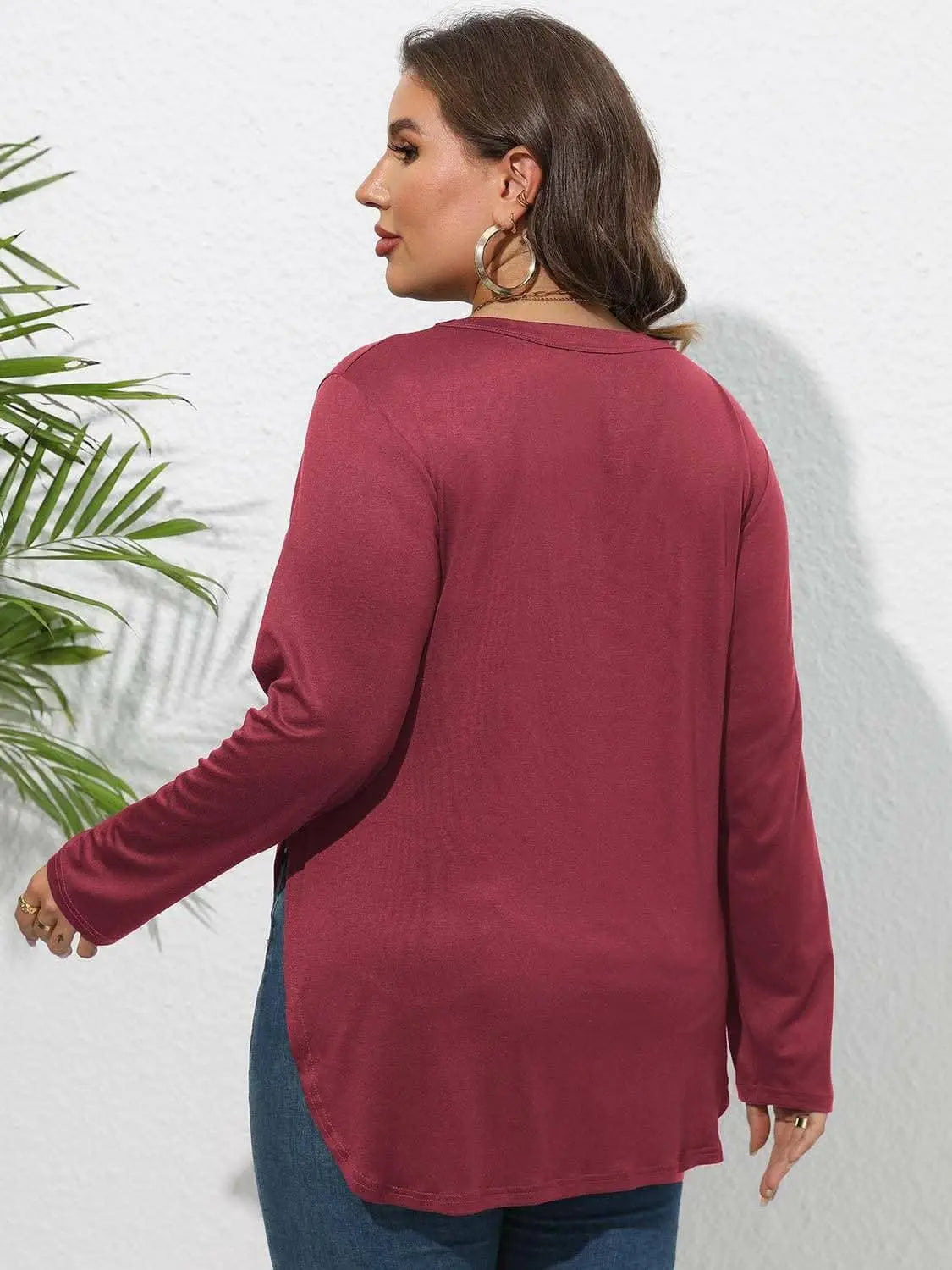 Chic plus size sheer sleeve t-shirt - Love Salve 