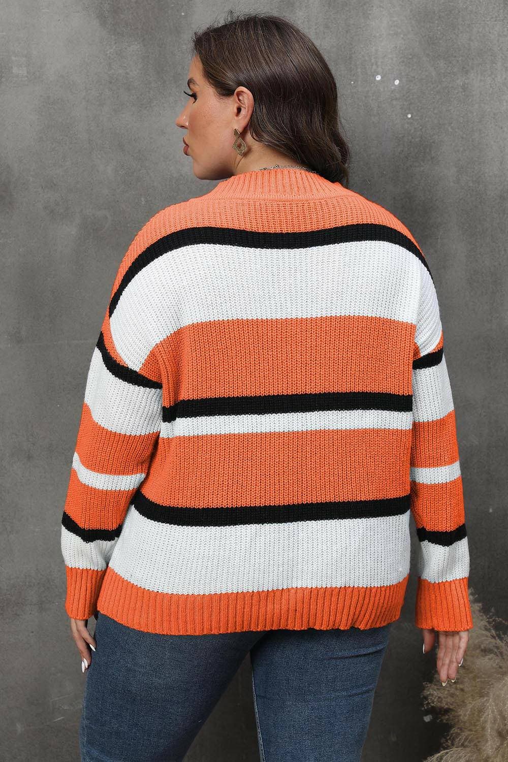 Cozy Striped V-Neck Oversized SweaterStay Stylish and Comfy with Our Cozy Striped V-Neck Oversized Sweater
 Upgrade your wardrobe with our Cozy Striped V-Neck Oversized Sweater, perfect for both lounginLove Salve -Neck Oversized Sweaterplus