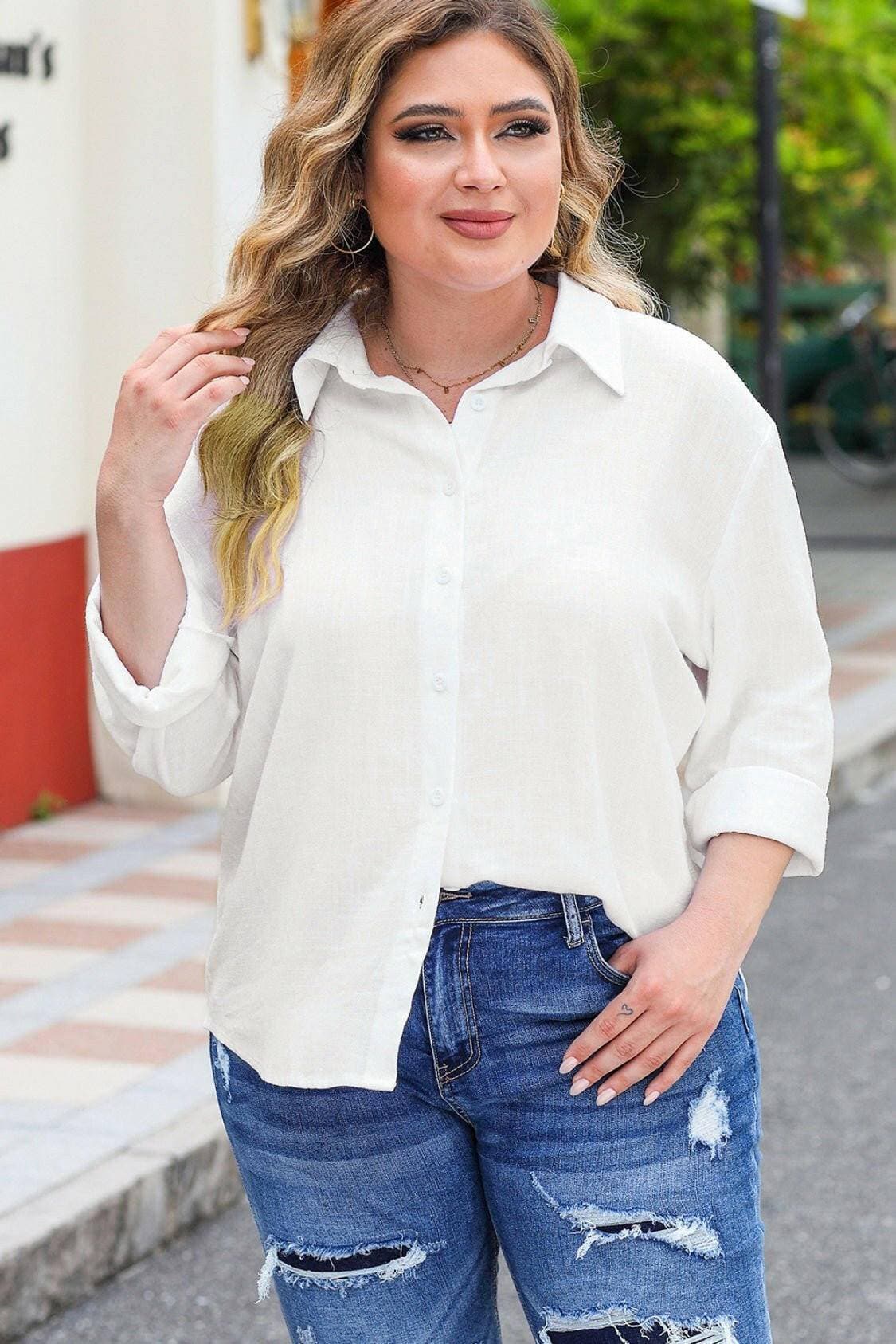 Button Up Sheer Long Sleeve Shirt for Curvy WomenUpgrade Your Wardrobe with Our Button Up Sheer Long Sleeve Shirt
 
 Step up your style game with our Button Up Sheer Long Sleeve Shirt specially designed for curvy wLove Salve Sheer Long Sleeve Shirtplus