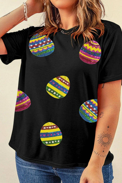 Easter Sparkle Plus Size Short Sleeve TeeUpgrade Your Style with the Easter Sparkle Plus Size Short Sleeve Tee!
 
 
Sparkling Sequin Detail: Shine bright in this tee adorned with sequins that add a touch ofLove Salve Size Short Sleeve Teeplus