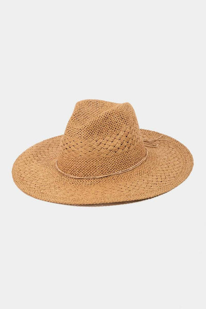 Sunshine Sophistication: Braided Straw Sun Hat with Wide BrimIndulge in Summer Sophistication
 Upgrade your summer style with our Sunshine Sophistication: Braided Straw Sun Hat with Wide Brim. Crafted from natural straw, this Love Salve Braided Straw Sun Hat