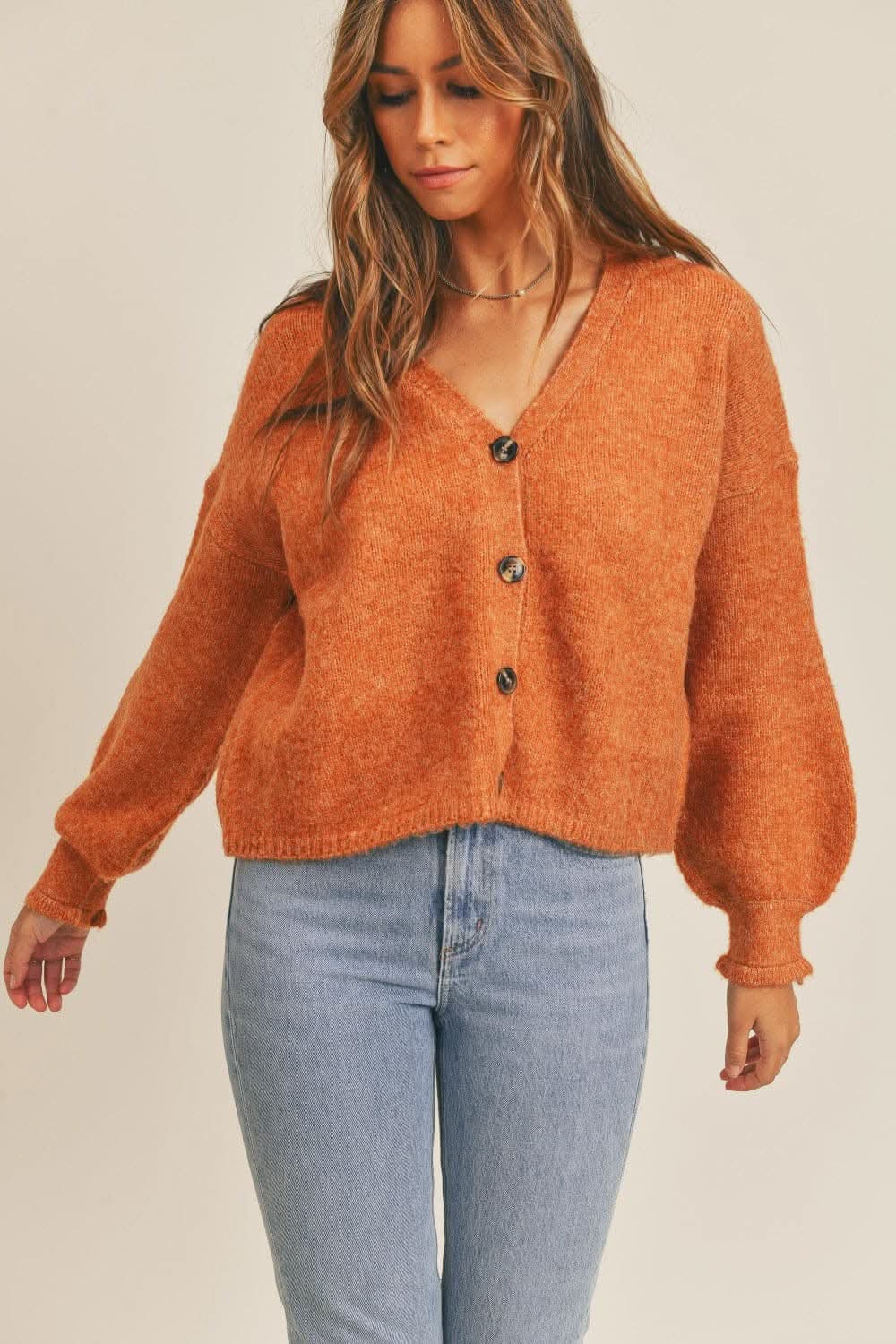 Cozy long sleeve button cardigan - Love Salve 