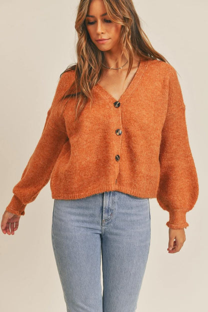 Cozy long sleeve button cardigan - Love Salve 