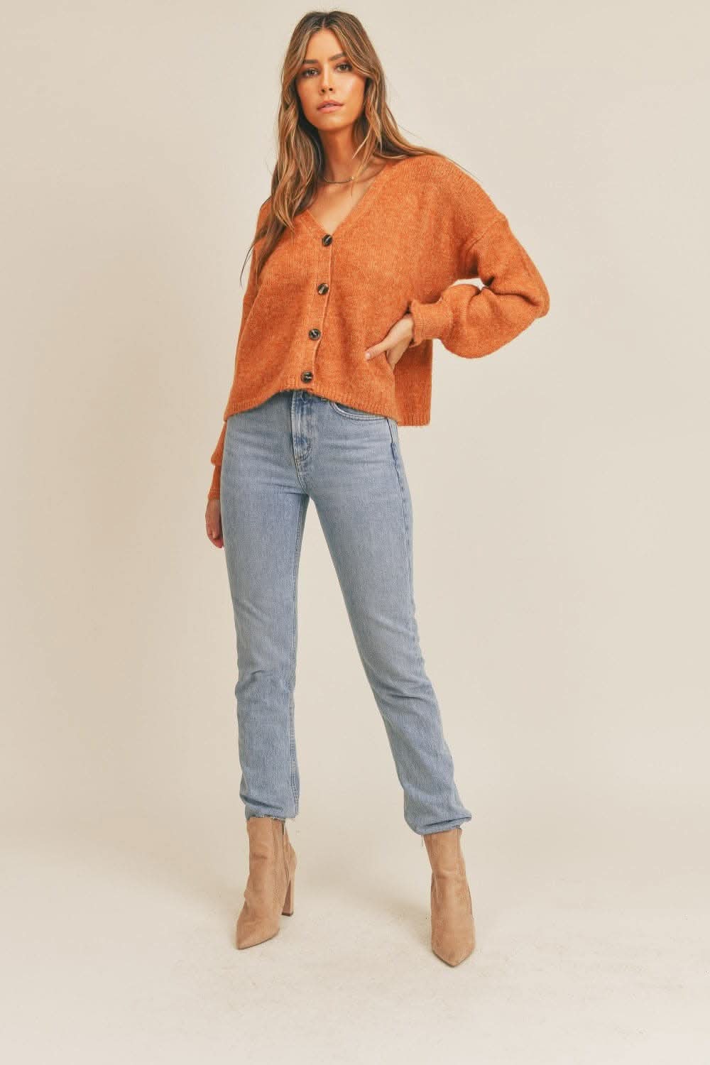 Cozy long sleeve button cardigan - Love Salve 