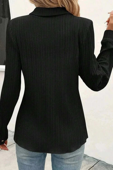 Chic long sleeve collared shirt - Love Salve 