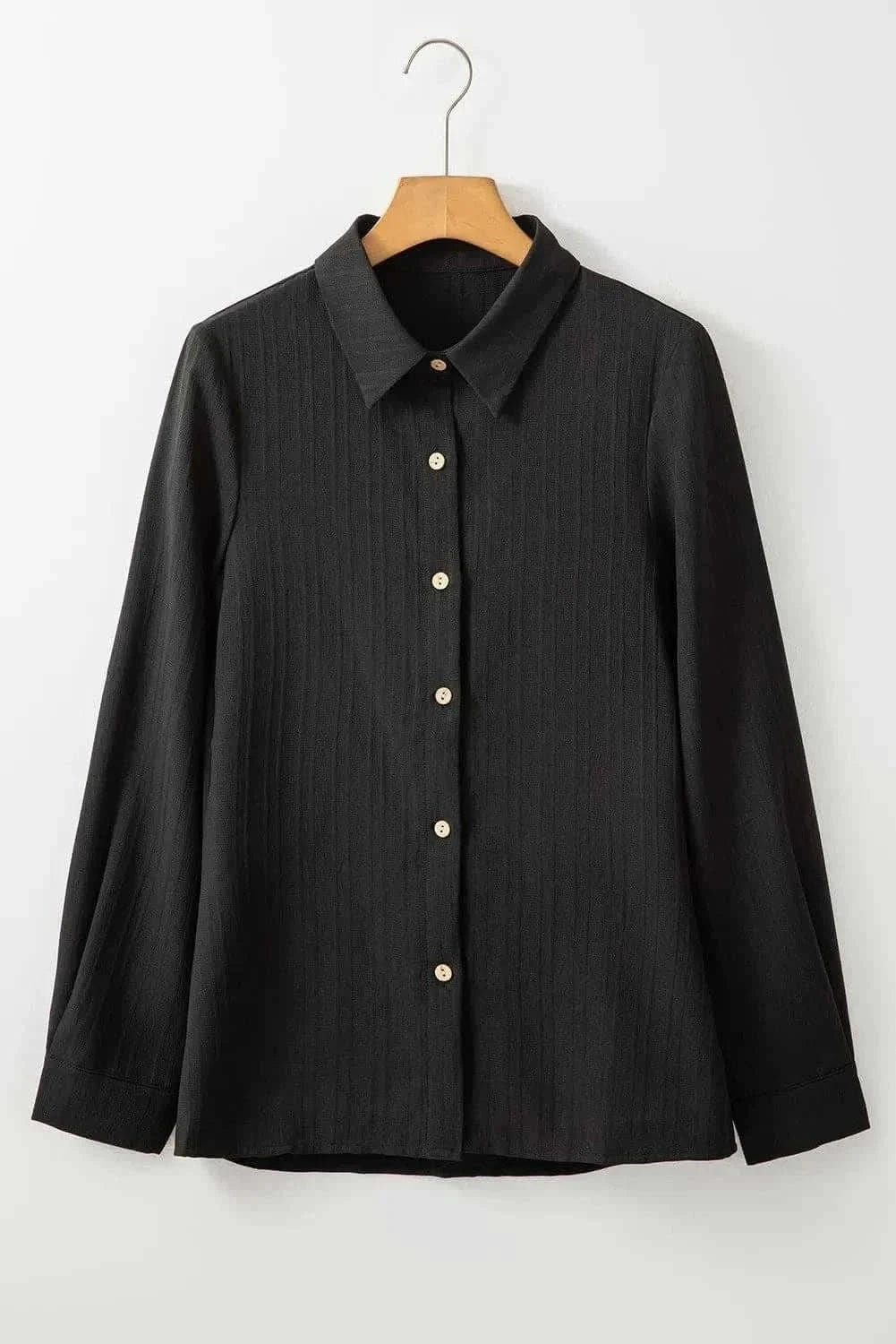 Chic long sleeve collared shirt - Love Salve 